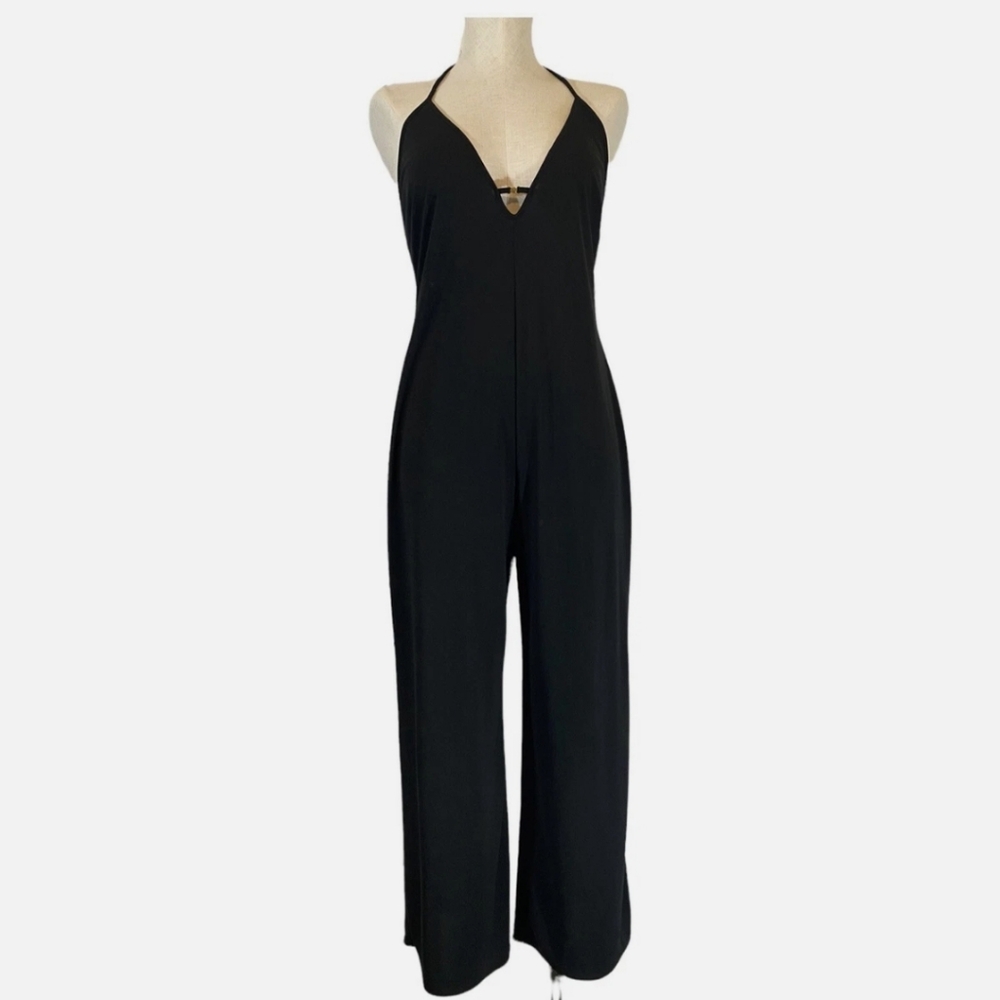 Y2K Victoria Secret T Back Jumpsuit Black Medium - Picture 1 of 6